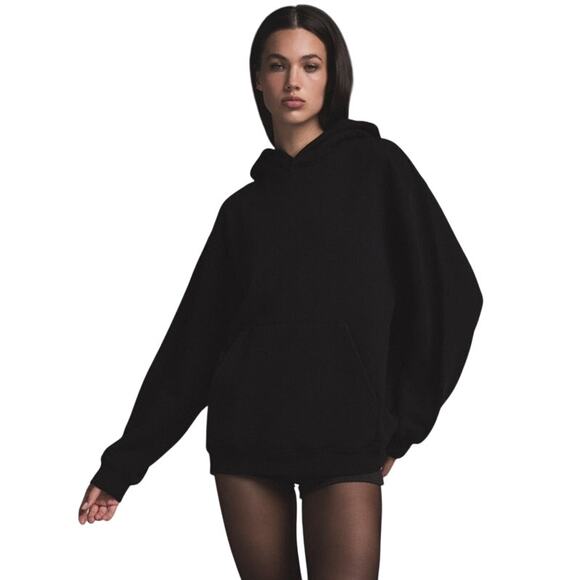 SKIMS Sweaters - SKIMS Vintage Fleece Oversized Hoodie in Onyx size XS